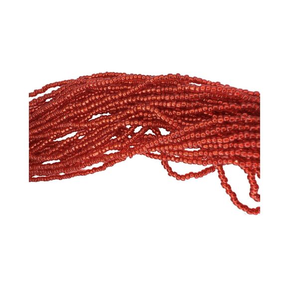 Red Seed Bead Layered Statement Necklace 21", Bold & Heavy Design - Picture 12 of 13